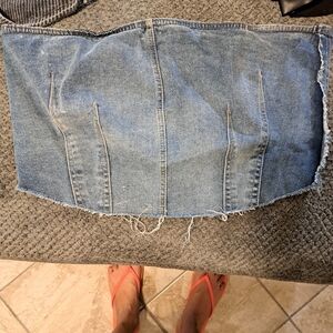 Blue Denim Crop Top